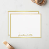 Carte De Correspondance Nom du texte manuscrit Gold (Devant/Arrière en situation)