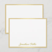 Carte De Correspondance Nom du texte manuscrit Gold (Devant / Derrière)