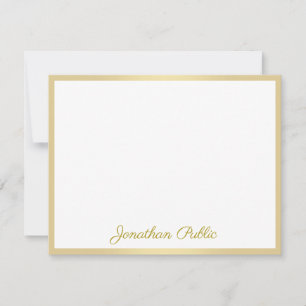 Carte De Correspondance Nom du texte manuscrit Gold