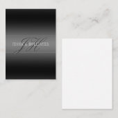 Carte De Correspondance Nom élégant et Initiales monogrammes | Noir et gri (Devant / Derrière)