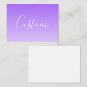 Carte De Correspondance Nom en écriture cursive & ombre violet clair modif (Devant / Derrière)