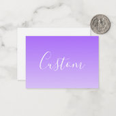 Carte De Correspondance Nom en écriture cursive & ombre violet clair modif (Devant/Arrière en situation)