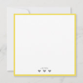 Carte De Correspondance Nom en écriture jaune gris Notes de l'enseignant (Dos)