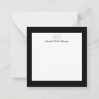 Nom en monogramme personnalisé noir et blanc