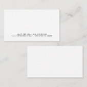 Carte De Correspondance Nom et adresse de texte simples (Devant / Derrière)