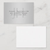 Carte De Correspondance Nom et Slogan modifiable moderne | Gradient gris (Devant / Derrière)