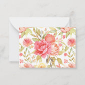 Carte De Correspondance Nom floral & Aquarelle rose Fleurs et verdure (Dos)