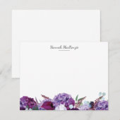 Carte De Correspondance Nom Floral Violet Moderne (Devant / Derrière)