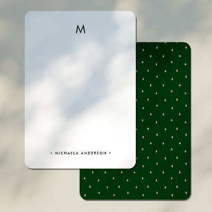 Carte De Correspondance Nom Initial Monogramme Arbres Pins Minimaliste Mod