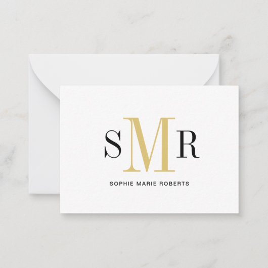 Carte De Correspondance Nom initial monogramme moderne à trois lettres (Devant)