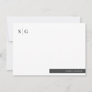 Carte De Correspondance Nom initial simple Personnalisé