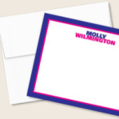 Carte De Correspondance Nom joli empilé Bleu Rose Bordure Fun Papier