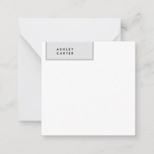 Carte De Correspondance Nom minimaliste blanc gris professionnel