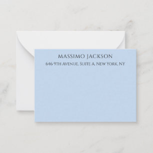 Carte De Correspondance Nom minimaliste moderne bleu pâle professionnel