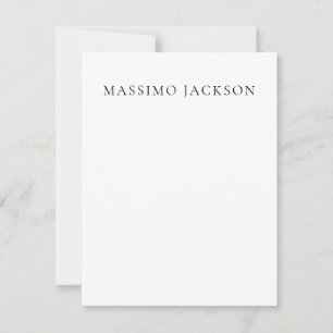 Carte De Correspondance Nom Minimaliste Moderne Simple Uni Noir Blanc