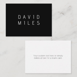 Carte De Correspondance Nom modifiable minimaliste moderne Noir & Blanc