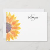 Carte De Correspondance Nom Monogram Sunflower (Devant)