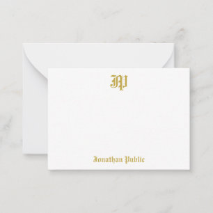 Carte De Correspondance Nom Monogramme Calligraphie Texte Or Fonte Classiq