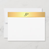Carte De Correspondance Nom monogramme manuscrit Faux Gold Modern (Devant)