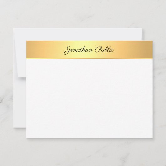 Carte De Correspondance Nom monogramme manuscrit Faux Gold Modern (Dos)