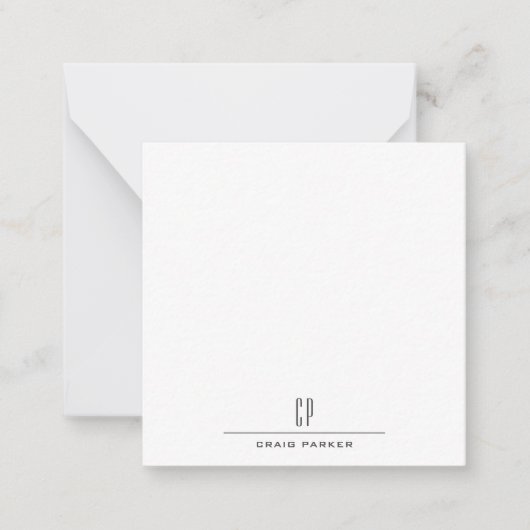 Carte De Correspondance Nom Monogramme Moderne Professionnel Simple Minima (Devant)
