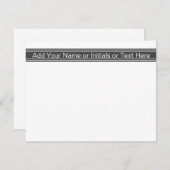 Carte De Correspondance Nom monographique personnalisé gris foncé Initiale (Devant / Derrière)