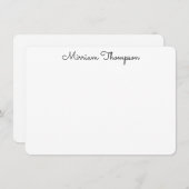 Carte De Correspondance Nom noir élégant moderne et propre pour fille (Devant / Derrière)