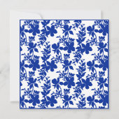 Carte De Correspondance Nom Nom Nom Motif Floral Bleu Chic (Dos)