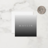 Carte De Correspondance Nom ou mot classique | Dégradé gris (Devant/Arrière en situation)