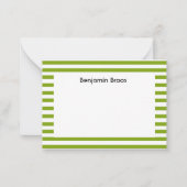 Carte De Correspondance Nom personnalisé bandes vert et blanc (Devant)