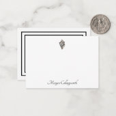 Carte De Correspondance Nom personnalisé classique Coquille image plat (Devant/Arrière en situation)