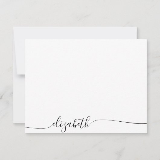 Carte De Correspondance Nom personnalisé de script cursif simple (Devant)