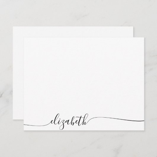 Carte De Correspondance Nom personnalisé de script cursif simple (Devant / Derrière)