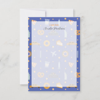 Carte De Correspondance Nom personnalisé du Motif à thème NYC bleu Joueur
