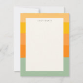 Carte De Correspondance Nom personnalisé Earthy Muted Pastel Stripes (Devant)