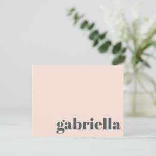 Carte De Correspondance Nom personnalisé en typographie gras rose et vert 