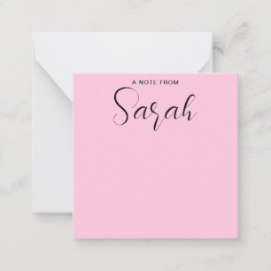 Carte De Correspondance Nom personnalisé Fille Calligraphie rose