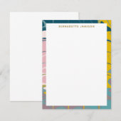 Carte De Correspondance Nom personnalisé Marbre Bordure Stationery Lover (Devant / Derrière)