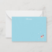 Carte De Correspondance Nom personnalisé mignon anges sur bleu (Devant)