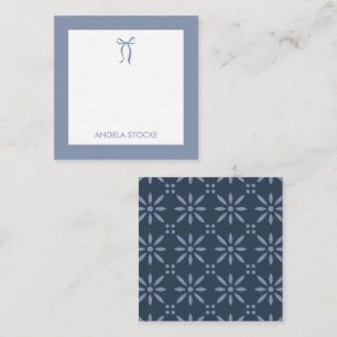 Carte De Correspondance Nom personnalisé Nœud Bleu Poussiéreux