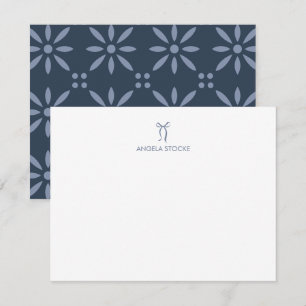 Carte De Correspondance Nom personnalisé Nœud Bleu Poussiéreux