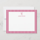 Carte De Correspondance Nom personnalisé Nœud Rose (Devant)