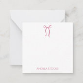 Carte De Correspondance Nom personnalisé Nœud Rose (Devant)