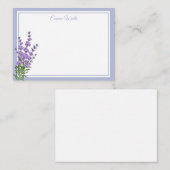 Carte De Correspondance Nom personnalisé Note Plat Lavender (Devant / Derrière)