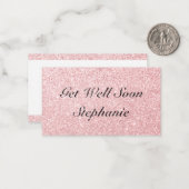 Carte De Correspondance Nom personnalisé Parties scintillant rose obtenir (Devant/Arrière en situation)