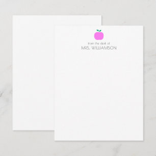 Carte De Correspondance Nom personnalisé Pink Enseignant Appréciation Cade
