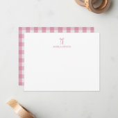 Carte De Correspondance Nom personnalisé Rose Bow (Devant/Arrière en situation)