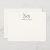 Carte De Correspondance Nom personnalisé simple Bicycle Illustration Gris (Devant / Derrière)
