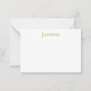 Carte De Correspondance Nom professionnel minimaliste de couleur or