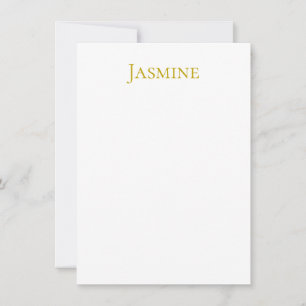 Carte De Correspondance Nom professionnel minimaliste de couleur or